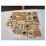 Collection of Wood-Mounted Rubber Stamps