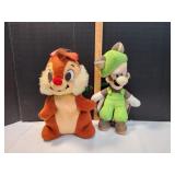 Walt Disney Chipmunk & Mario Luigi Plush Toys