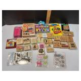 Collection of Wood-Mounted Rubber Stamps