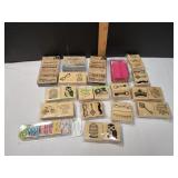 Collection of Wood-Mounted Rubber Stamps