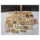Collection of Wood-Mounted Rubber Stamps