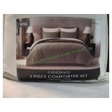 Evergrace 3pc Waffle Comforter Set Sage, King