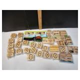 Collection of Wood-Mounted Rubber Stamps