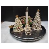Vtg White Ceramic Tealight Holders & More