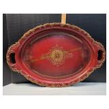 Vtg 20.5x30.5 Large Red Serving Platter