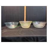 (3) Vtg Glass Mixing Bowls