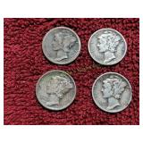 (4) Mercury Dimes