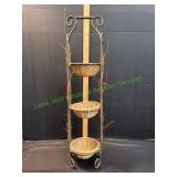 3-Tier Woven Basket & Wrought Iron Display Rack