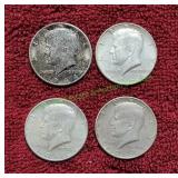 (4) 1964 Kennedy Half Dollars