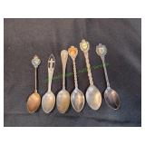 (6) Vtg Souvenir Spoons