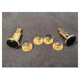 Vtg Pioneer Gold-Tone Cufflinks & Shirt Studs