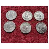 (6) 1979-D Susan B Anthony Dollars
