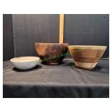 (3) Handcrafted Wood Bowls