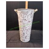 13' White Metal Decorative Can