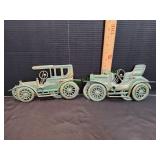 (2) Vtg Metal Antique Car Wall Plaques