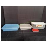 (4) Plastic Food Storage Containers