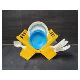 Vtg Fisher-Price Fun with Food Dinnerware Set