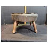 Vtg Leather Foot Stool