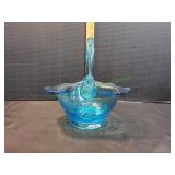 Vtg Indiana Tiara Blue Duchess Glass Bridal Basket