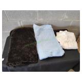 (2) Blankets w/ (1) Throw Blanket