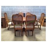 Thomasville Dining Table w/ (6) Cane-Back Chairs