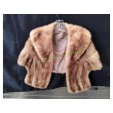 Faux Mink Fur Stole w/ Shawl Collar