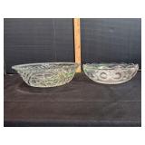 (2) Vtg Glass Serving Bowls