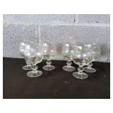 (6) Vtg Etched Crystal Cognac Snifters