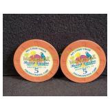 (2) Margaritaville Resort $5 Promotional Chips