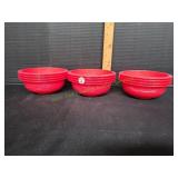 (3) 4pc Red Plastic Bowl Sets