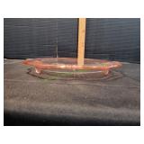 Vtg Pink Depression Glass Open Rose Cake Plate