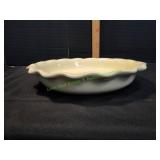 Vtg Porcelain Floral Pie Dish