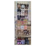 Metal Wire Shoe Rack w/ Ladies Shoes
