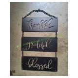 Metal Thankful, Grateful, Blessed Wall Art