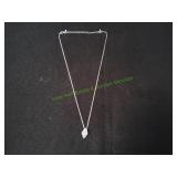 Avon Silver Tone Marquise Cut CZ Necklace