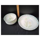Avon Hand Painted Salad Bowl Set