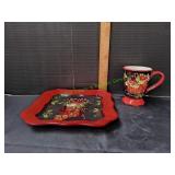 Susan Wingets Vintage Christmas Plate & Mug Set