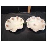 (2) Vtg Scalloped Edges Porcelain Bowls