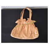 Tan Pleated Handbag