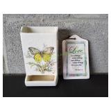 Ceramic Match Holder & Love Wall Plaque