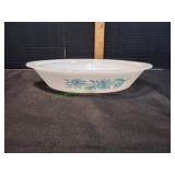 Vtg Glassbake Milk Glass Divided Baking Dish