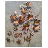 Vtg Curtis Jere Mixed Metal Maple Leaf Wall Art