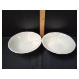 (2) White Serving Bowls