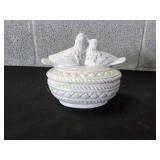 Westmoreland Milk Glass Kissing Doves Candy Dish