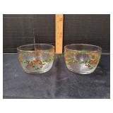 (2) Vtg Libbey Glass Christmas Candy Dishes
