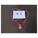 Avon Purple Necklace / Earring Set
