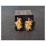 Avon Gold-Tone Dangle Sphere/Circle Earrings