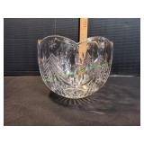 Vtg Mikasa Christmas Tree Gold-Trim Crystal Bowl