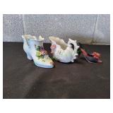 Vtg Porcelain Victorian Shoe & More