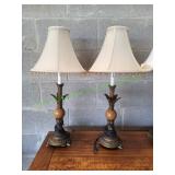 (2) Vtg Style Ornate Lamps w/ Shades